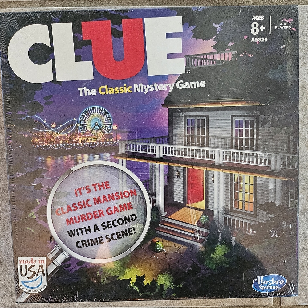Hasbro Clue Classic Mystery Game - Red, Blue, White